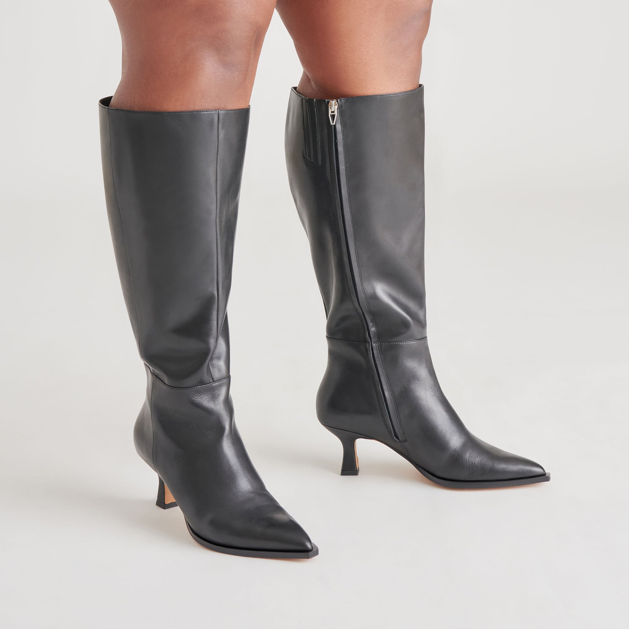 AUGGIE EXTRA WIDE CALF BOOTS BLACK LEATHER - Image 2