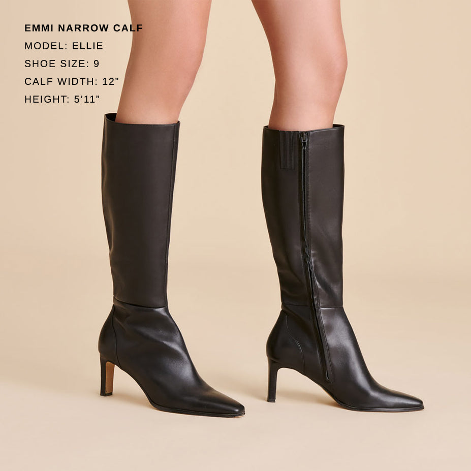EMMI NARROW CALF BOOTS BLACK LEATHER - Image 2