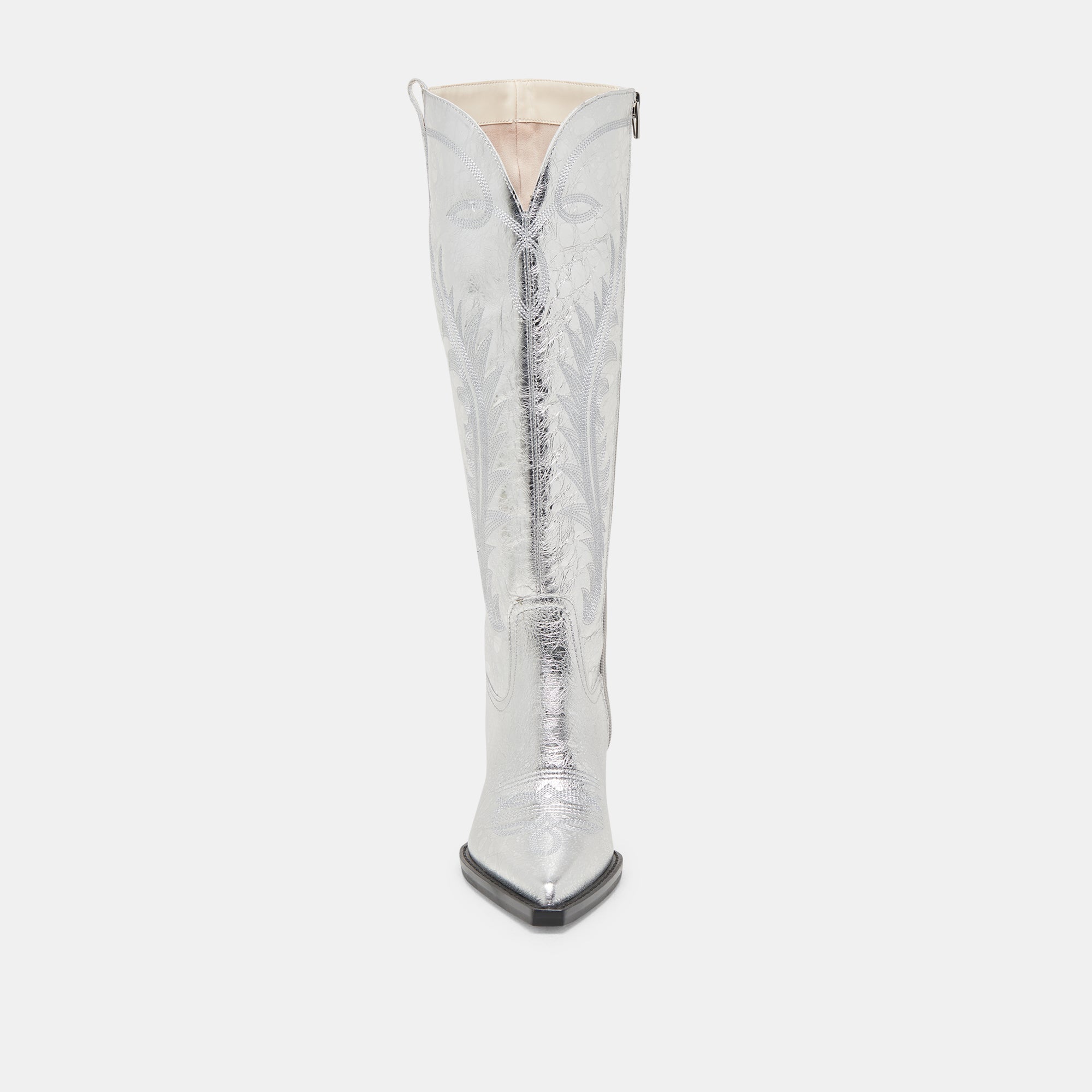 RYATT EXTRA WIDE CALF BOOTS SILVER DISTRESSED LEATHER - Image 8