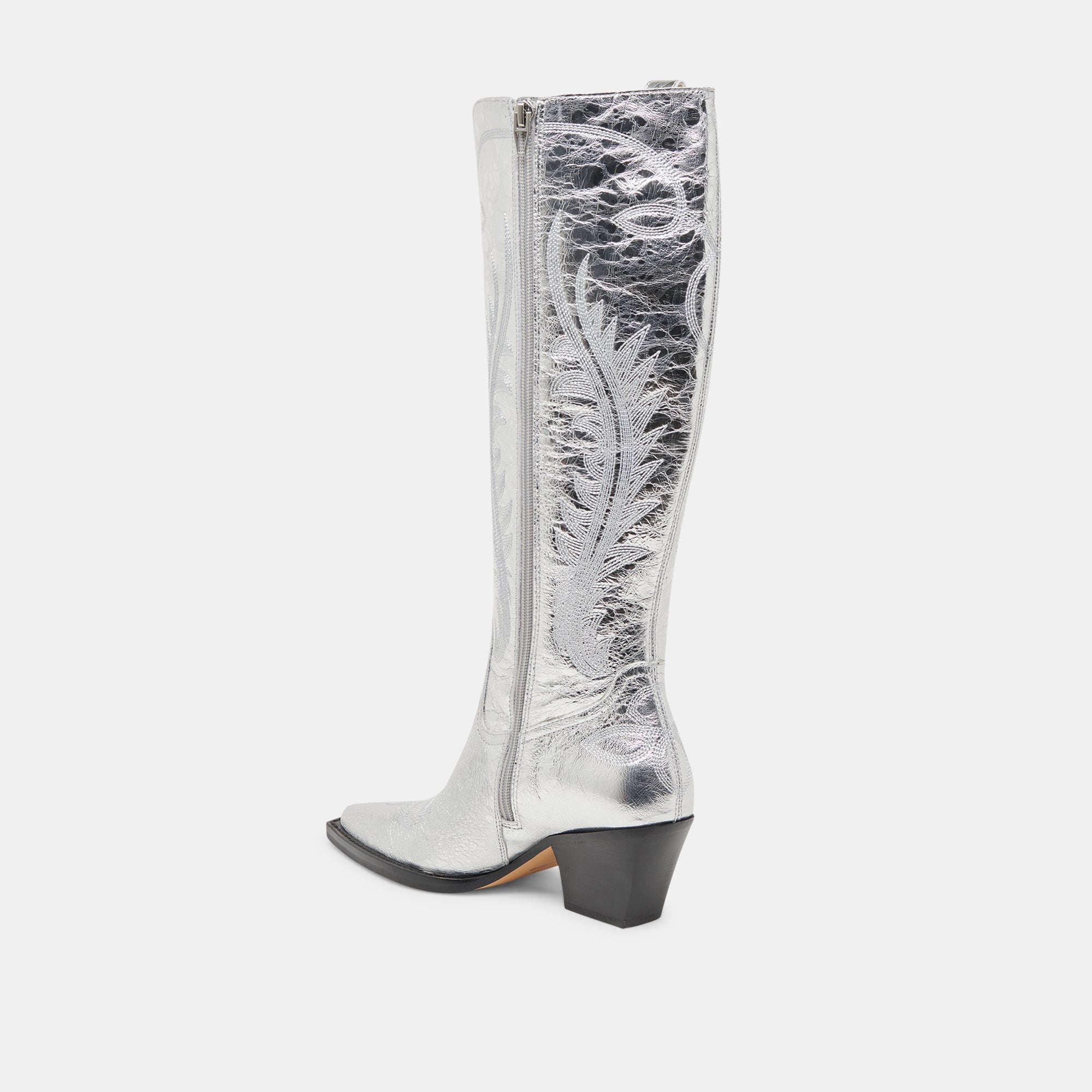 RYATT EXTRA WIDE CALF BOOTS SILVER DISTRESSED LEATHER - Image 7