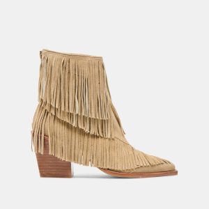 TOREY BOOTIES DK TAUPE SUEDE
