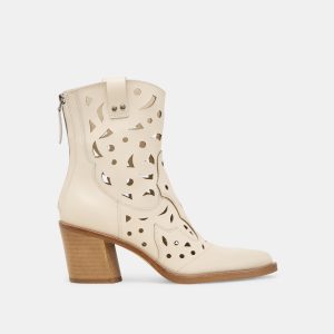 ZENOBI BOOTIES OFF WHITE LEATHER