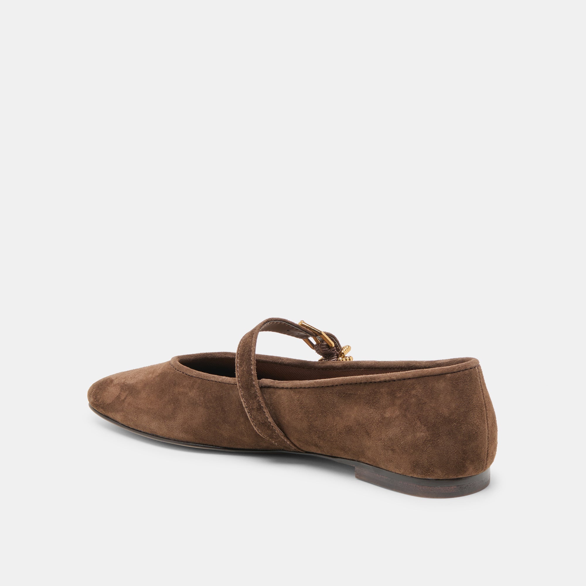 ALIZZA BALLET FLATS DK BROWN SUEDE - Image 8