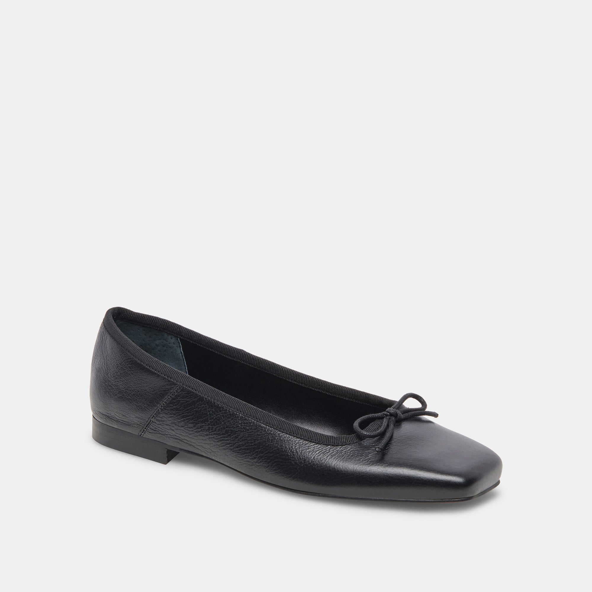 ANISA WIDE BALLET FLATS BLACK LEATHER - Image 2