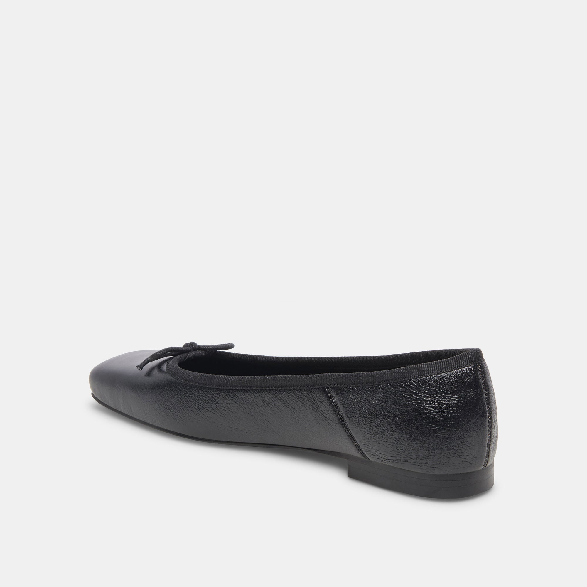 ANISA WIDE BALLET FLATS BLACK LEATHER - Image 5