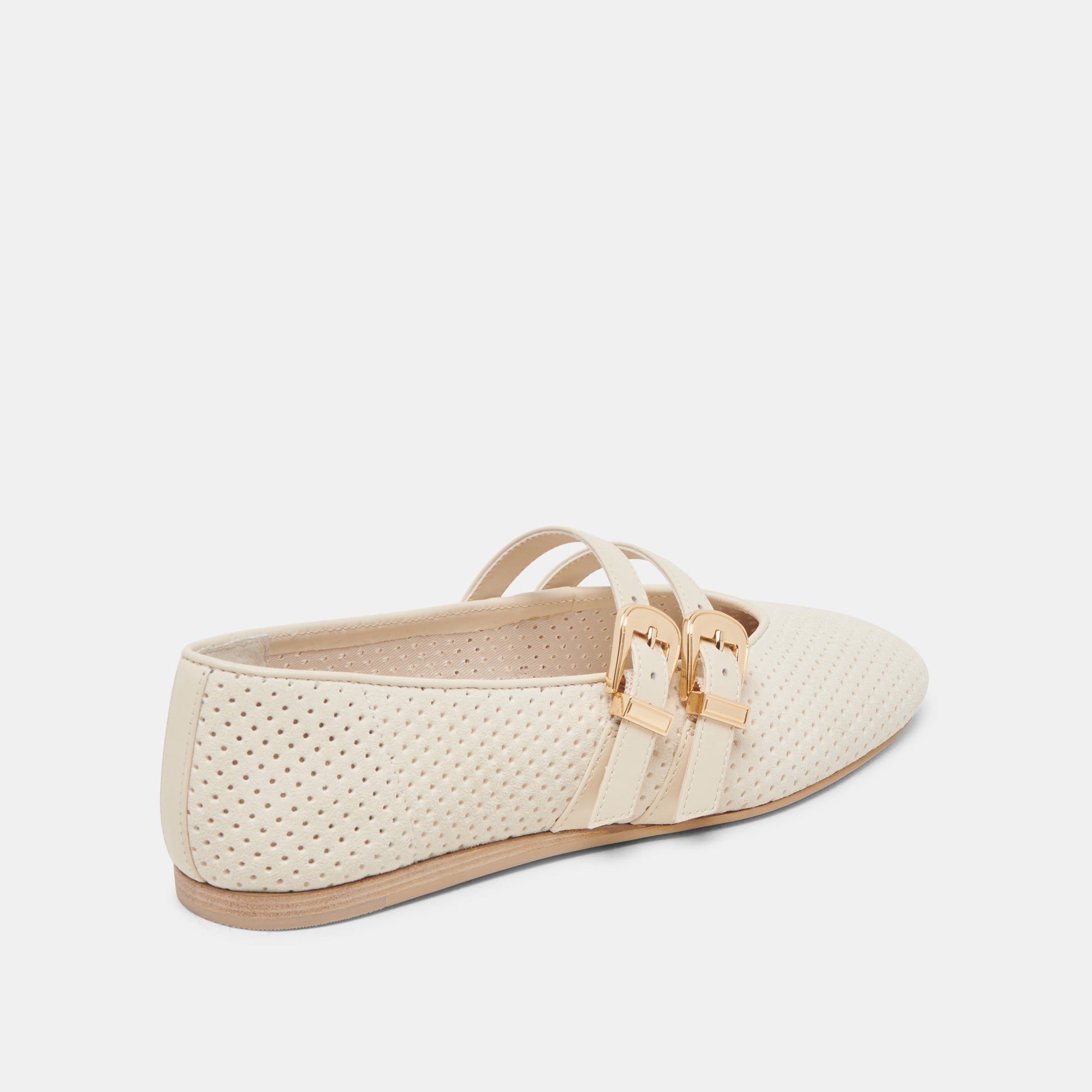 BAYLEE BALLET FLATS BONE PERFORATED SUEDE - Image 6
