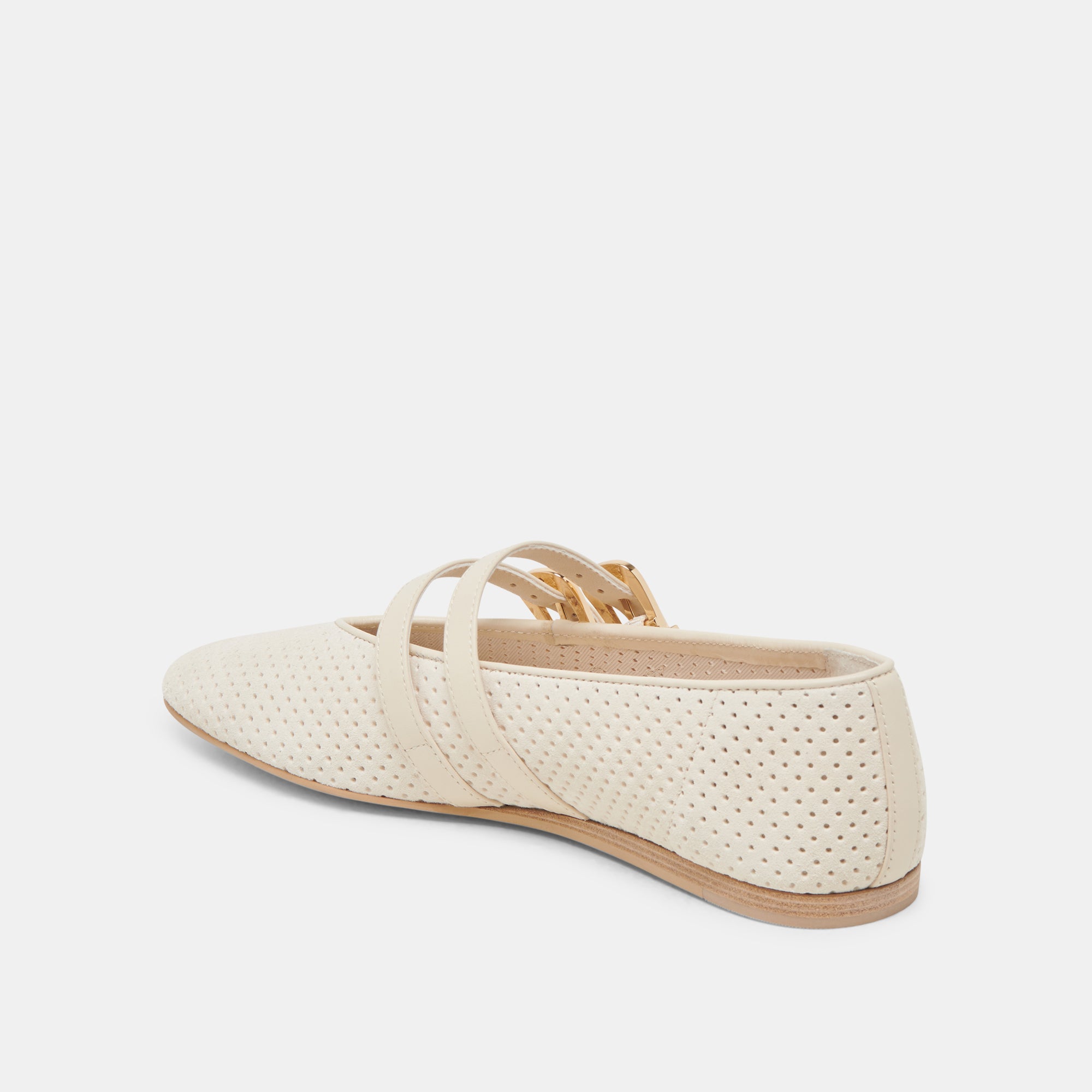 BAYLEE BALLET FLATS BONE PERFORATED SUEDE - Image 12