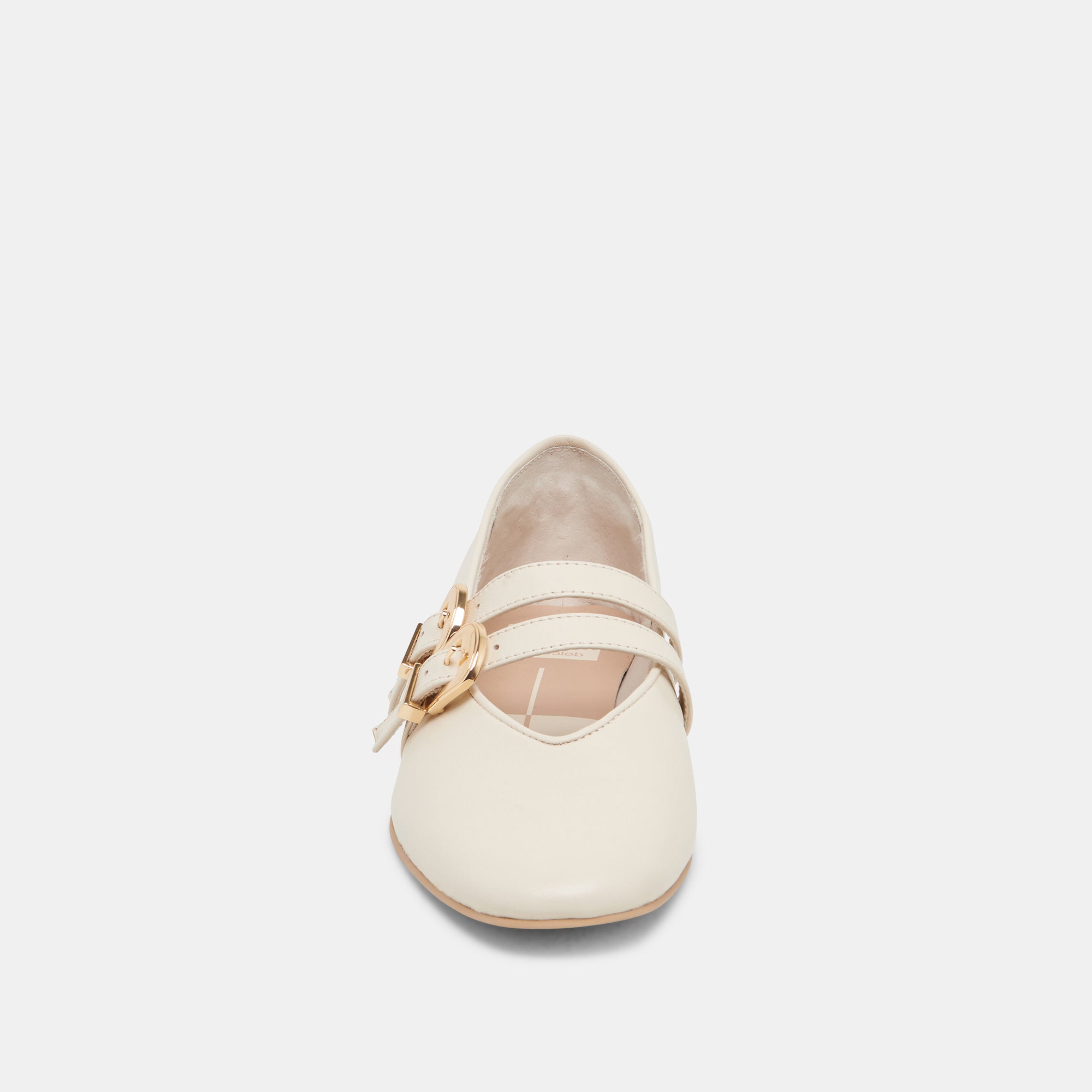 BAYLEE WIDE BALLET FLATS IVORY LEATHER - Image 6