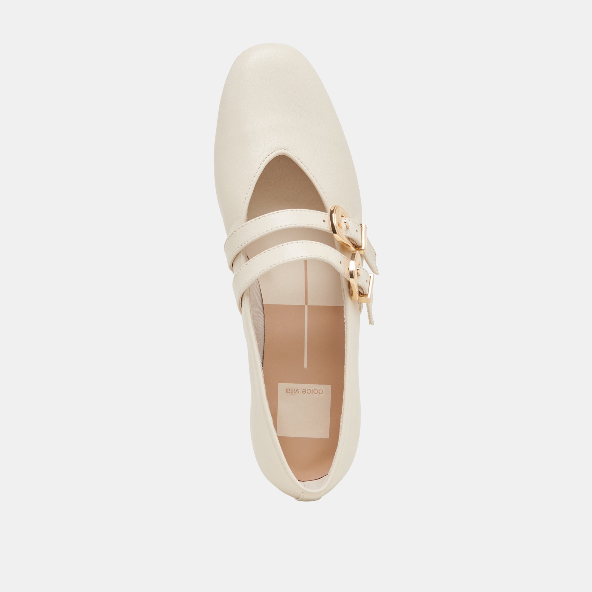 BAYLEE WIDE BALLET FLATS IVORY LEATHER - Image 8