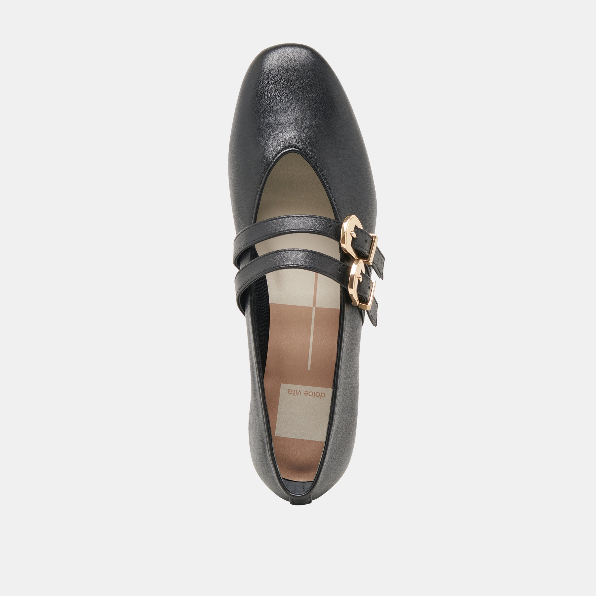 BAYLEE WIDE BALLET FLATS BLACK LEATHER - Image 8