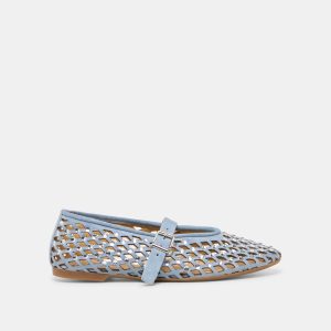 MAVIN RHINESTONE BALLET FLATS BLUE SUEDE