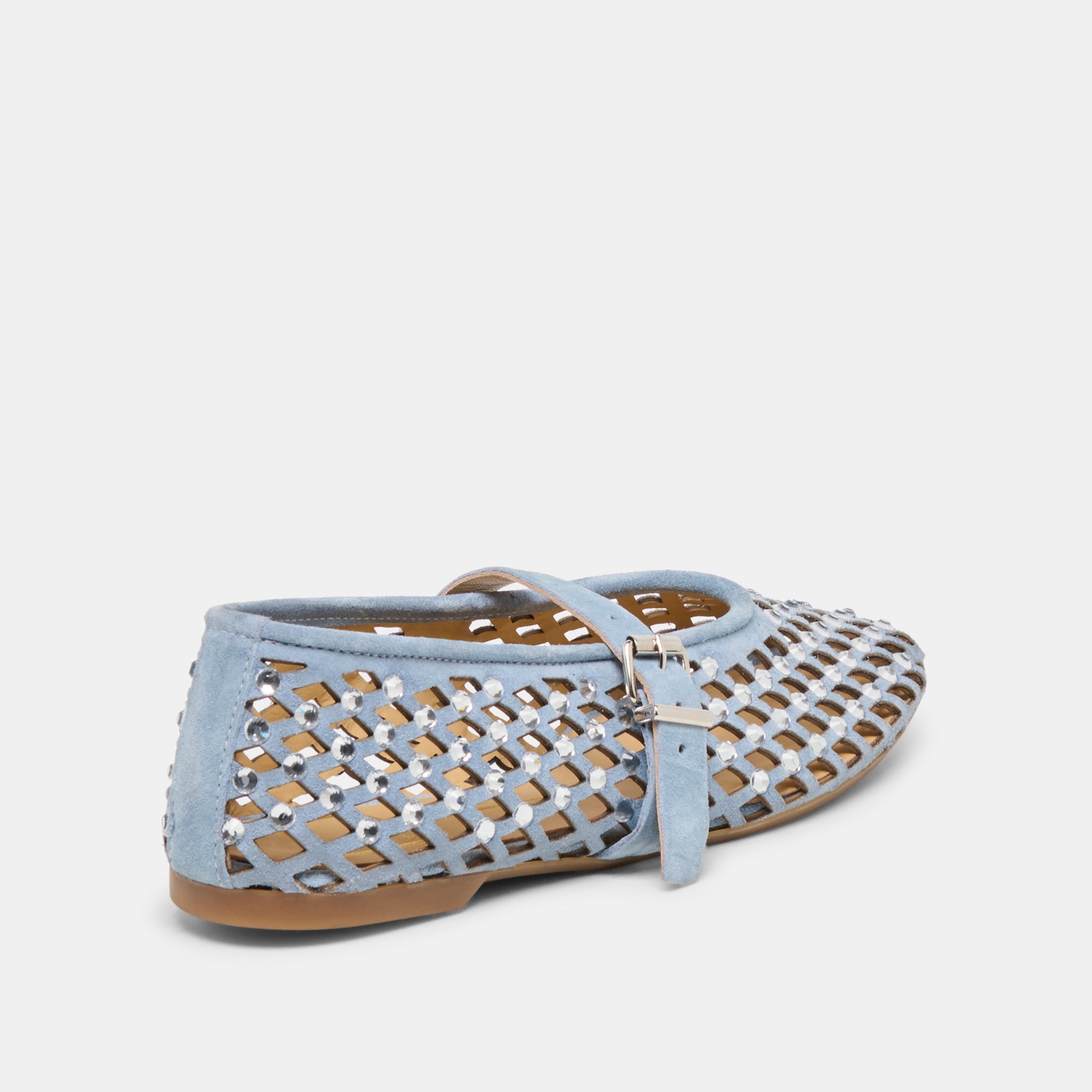 MAVIN RHINESTONE BALLET FLATS BLUE SUEDE - Image 3