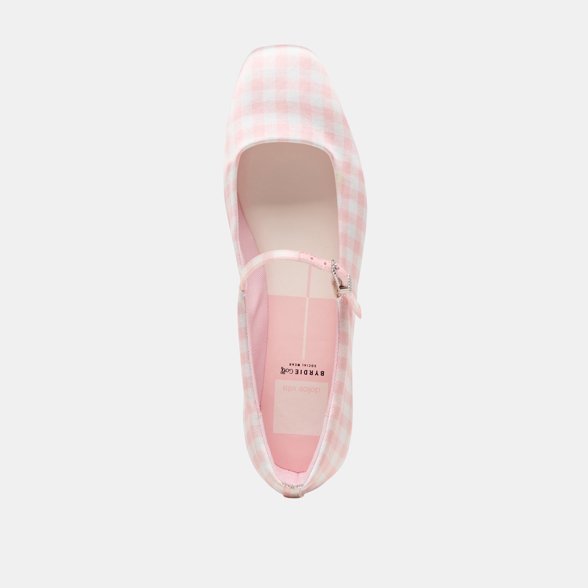 REYES X BYRDIE GOLF WIDE BALLET FLATS PINK PLAID GINGHAM - Image 8