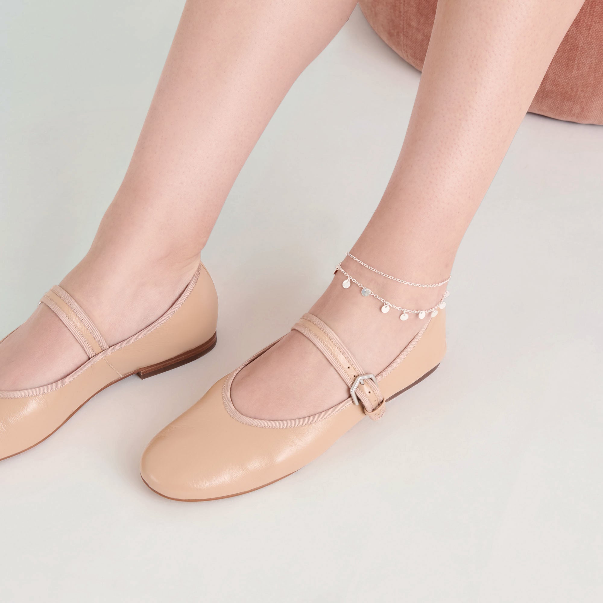 ROSLYN BALLET FLATS LIGHT TAN LEATHER - Image 4