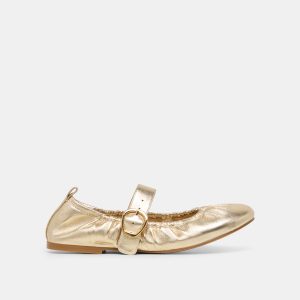 CAELY BALLET FLATS PLATINUM LEATHER