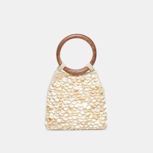 ALLEGRA HANDBAG NATURAL SEQUIN