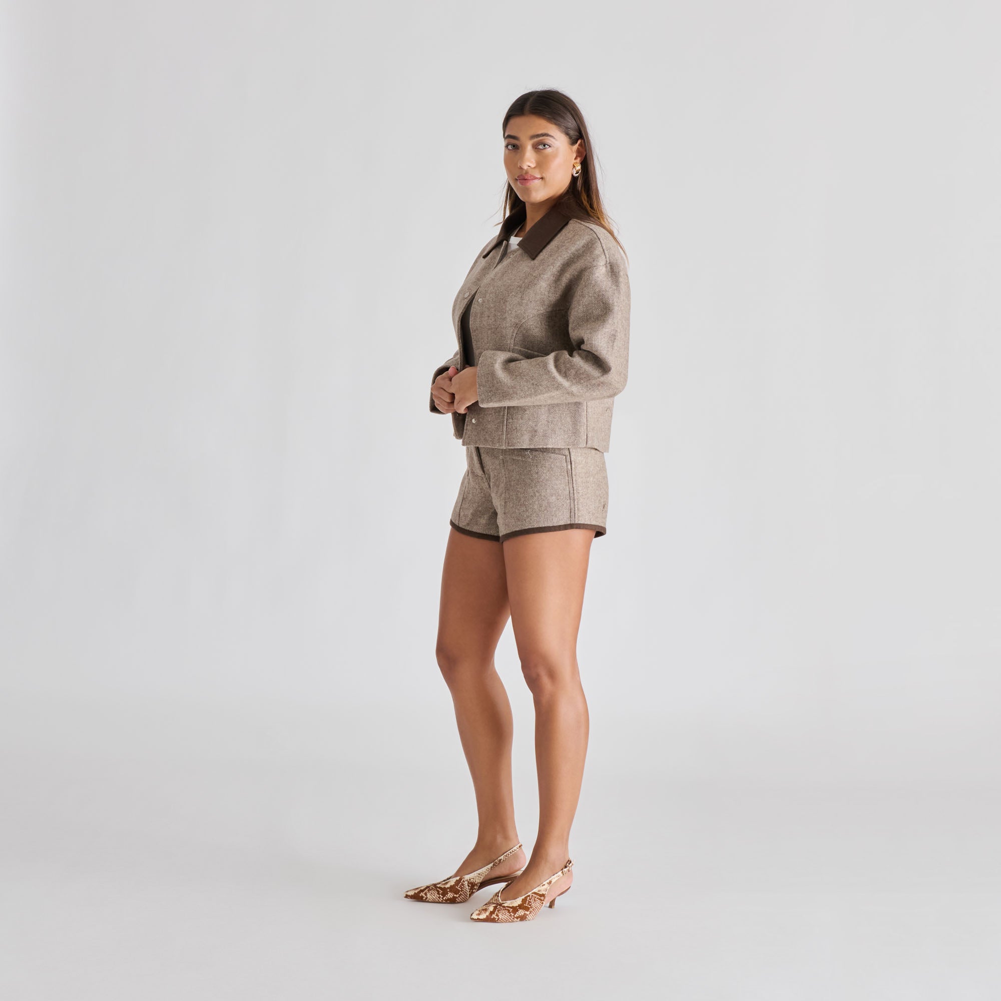 ALENNA HEELS BROWN SNAKE CALF HAIR - Image 4