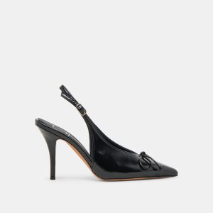 GEENA HEELS BLACK LEATHER