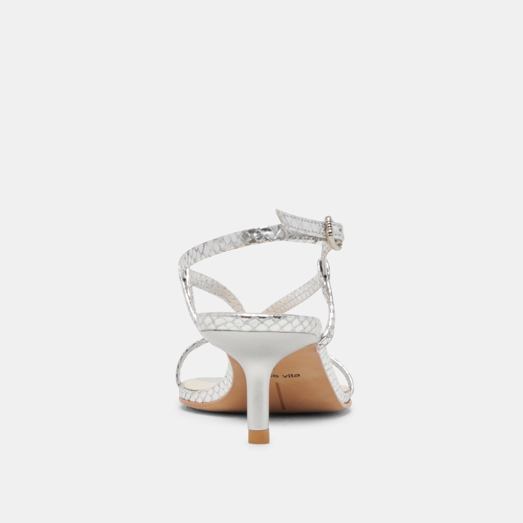 LAURY HEELS SILVER EMBOSSED LEATHER - Image 8