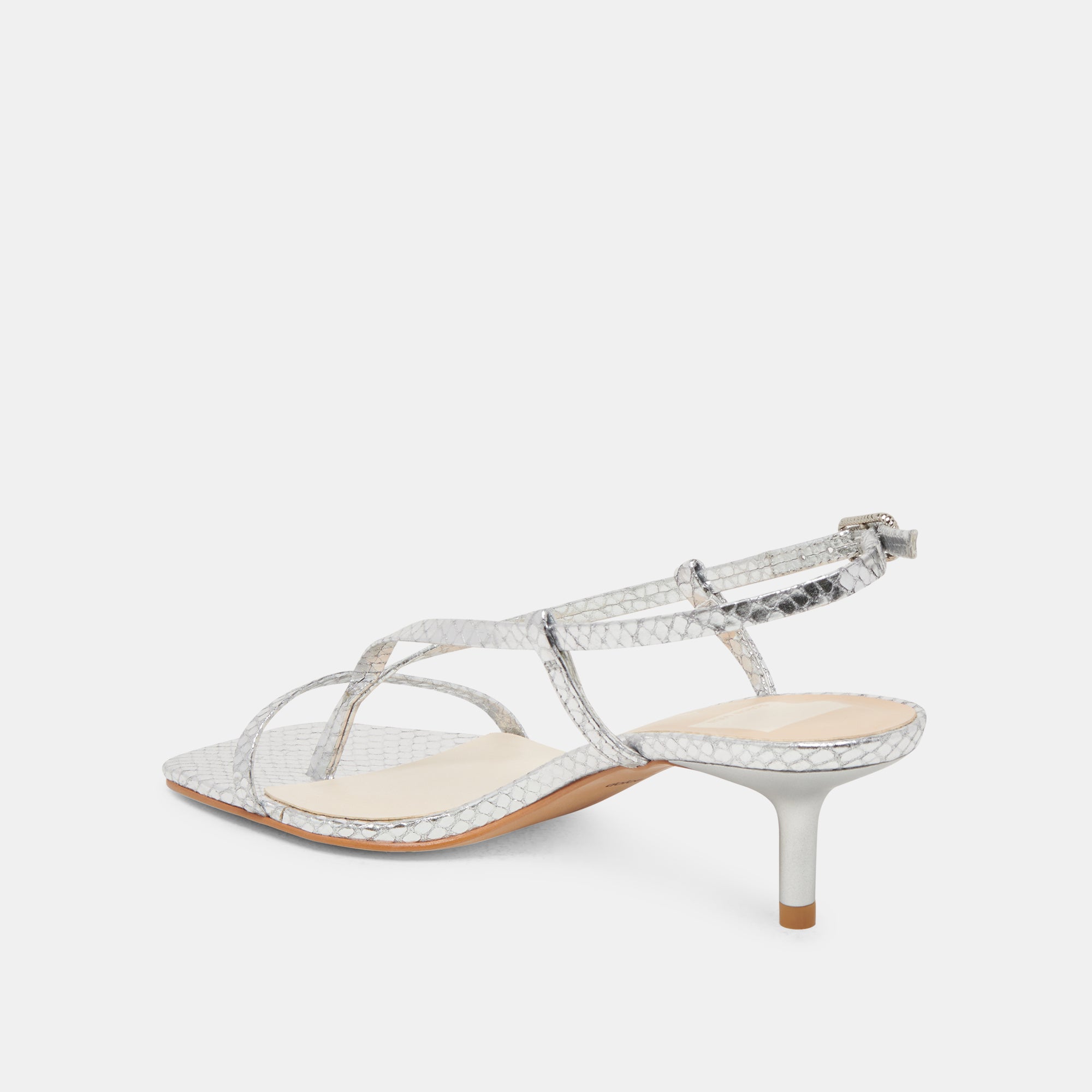 LAURY HEELS SILVER EMBOSSED LEATHER - Image 6