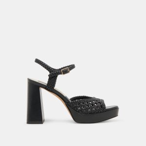 PEYTEN HEELS BLACK WOVEN STELLA