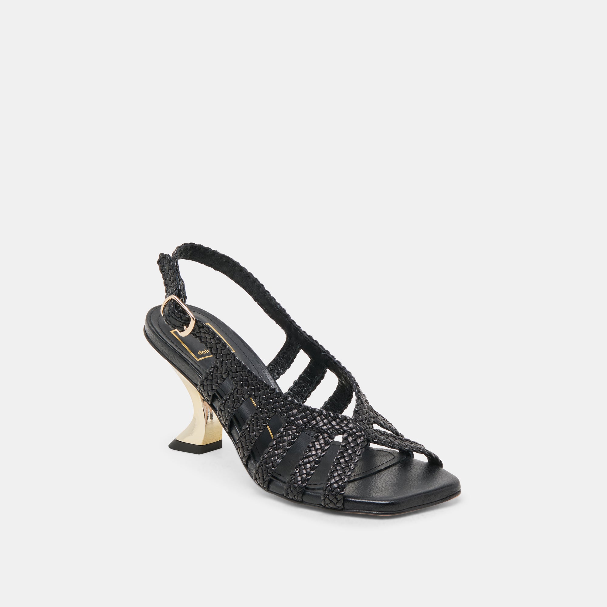 SICILY HEELS BLACK WOVEN LEATHER - Image 2