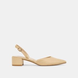 CAREL HEELS LIGHT NATURAL RAFFIA