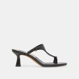 DERREL HEELS BLACK LEATHER