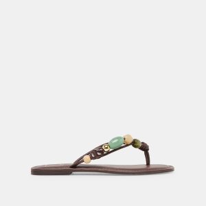 CELY SANDALS DK BROWN LEATHER