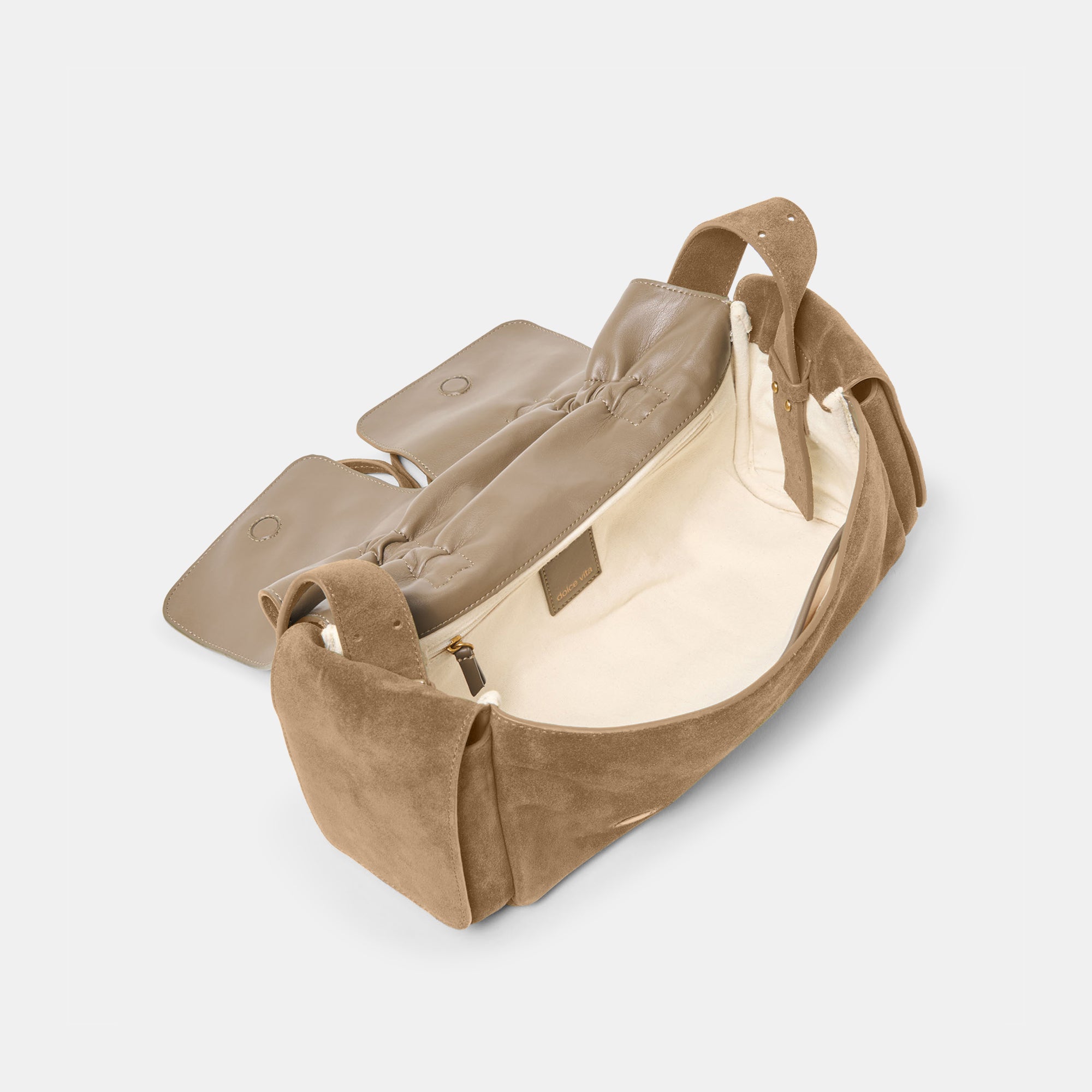HUDSON SHOULDER BAG OLIVE SUEDE - Image 9