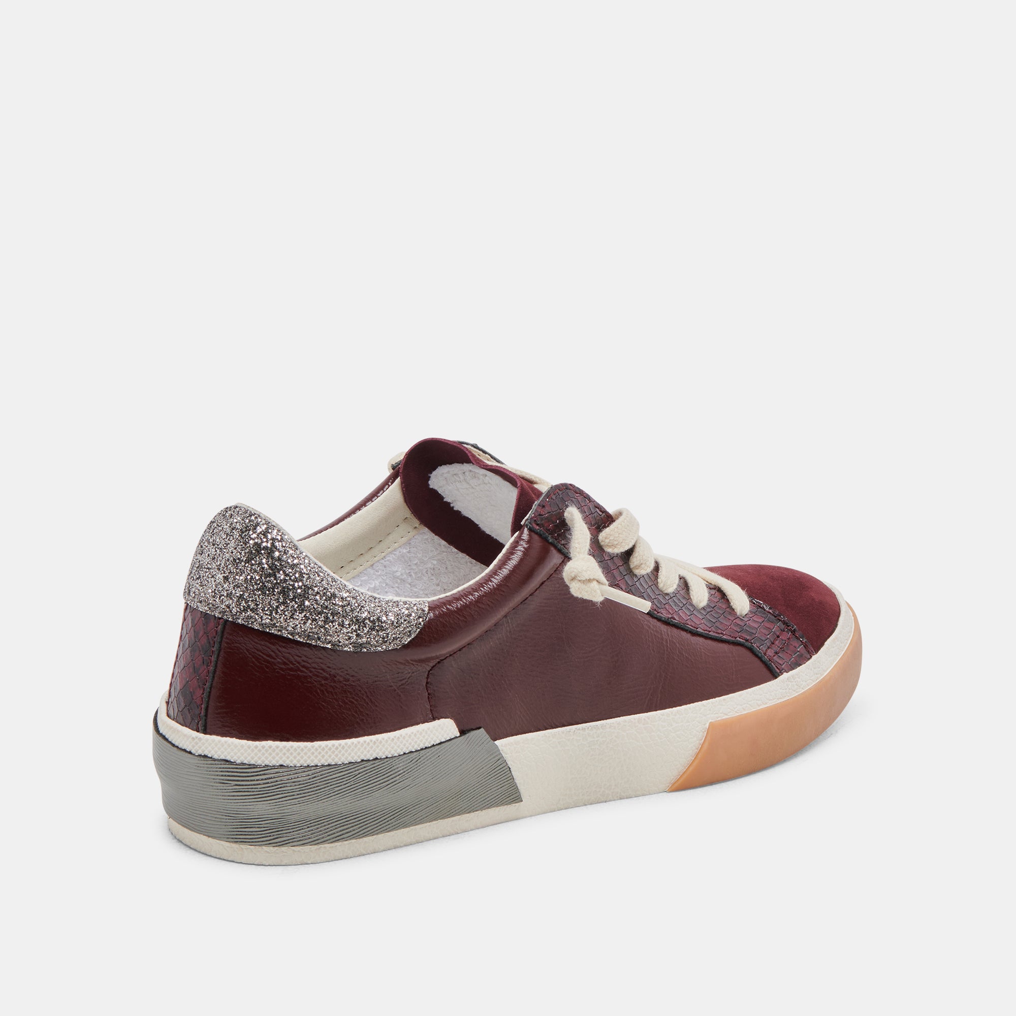ZINA SNEAKERS BURGUNDY CRINKLE PATENT - Image 5