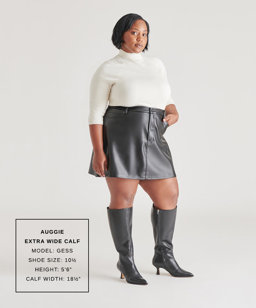 AUGGIE EXTRA WIDE CALF BOOTS BLACK LEATHER - Image 5