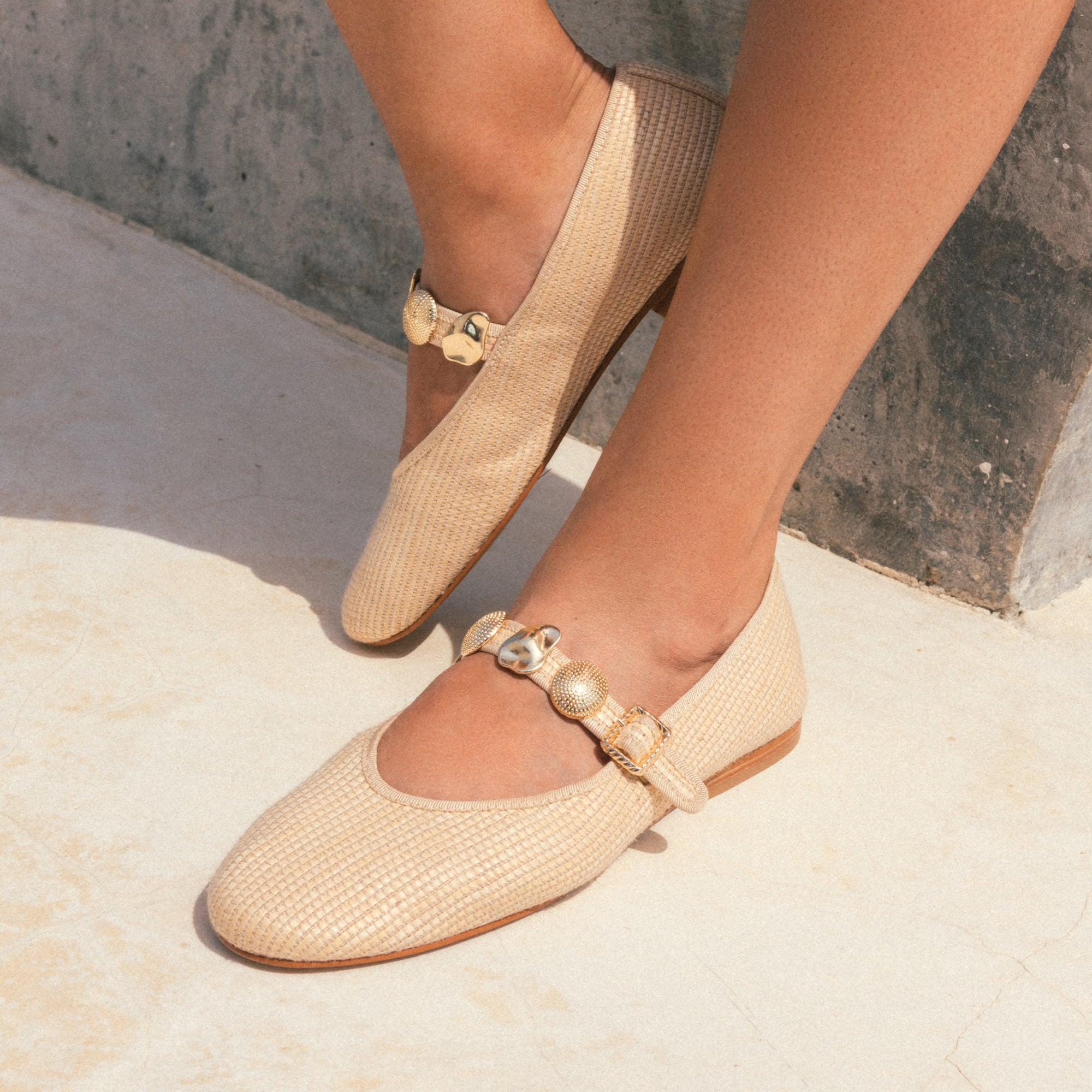 RELAN BALLET FLATS LT NATURAL RAFFIA - Image 2