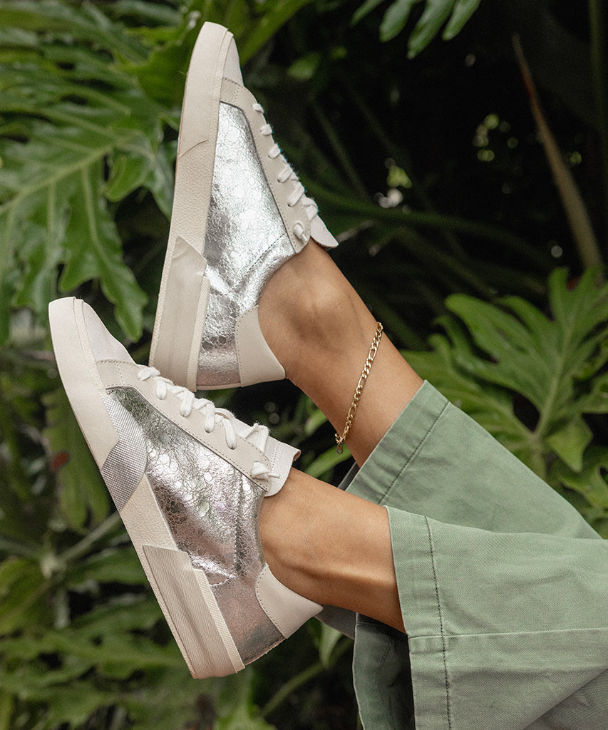 ZINA SNEAKERS CHROME DISTRESSED LEATHER - Image 2